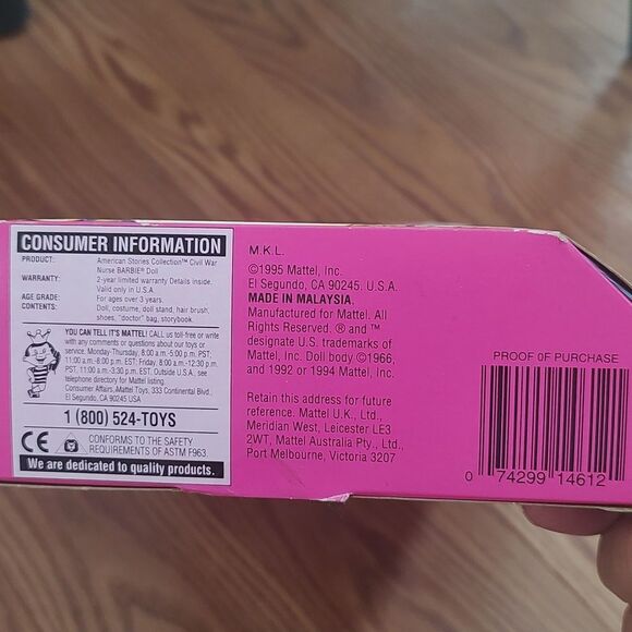 Barbie 1995 Civil War Nurse Barbie NIB Vintage - Picture 10 of 10